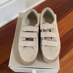 Womens oatmeal suede Velcro sneakers size 8